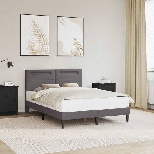 Struttura del letto con testiera Grigio 140 x 190 cm Similpelle | homemem39