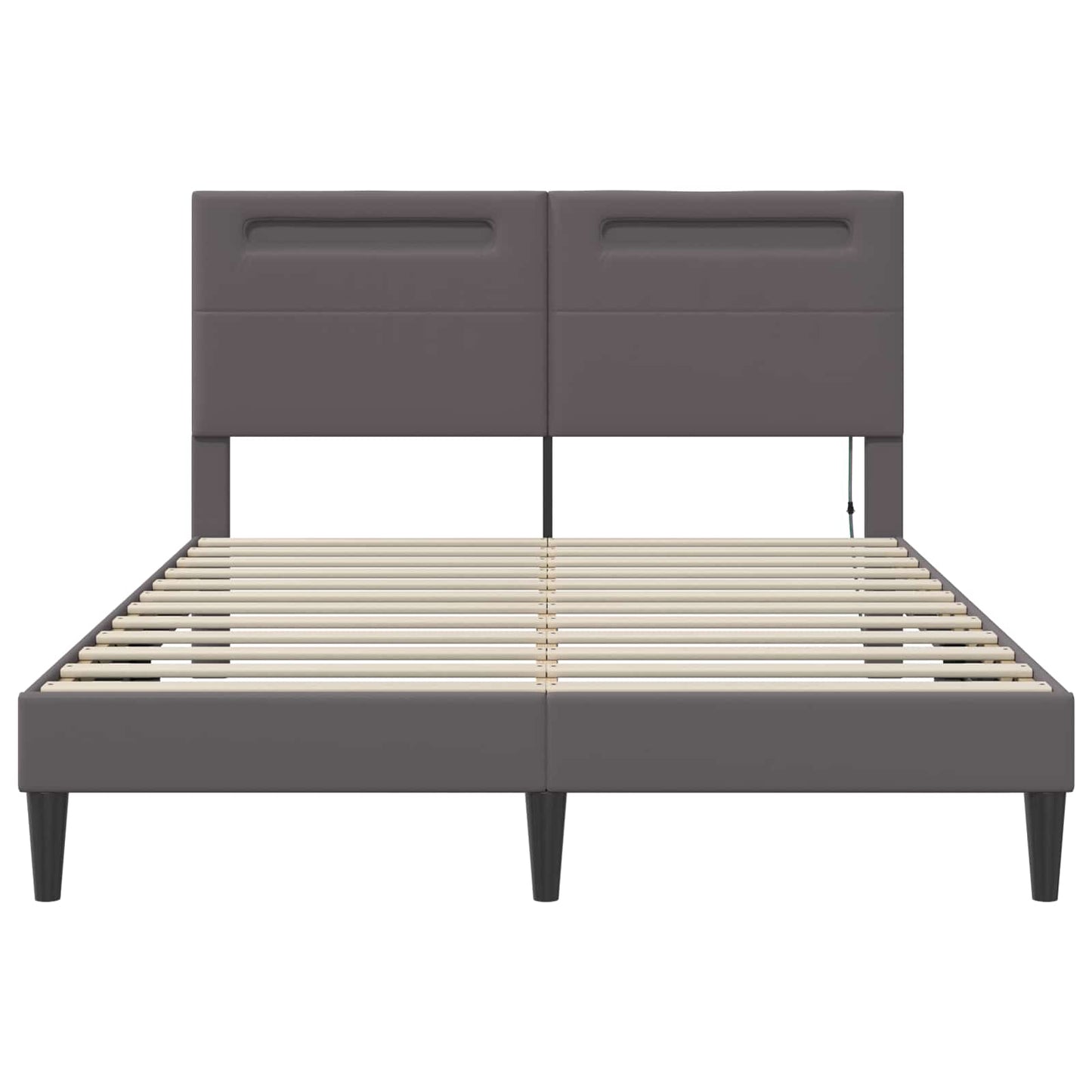 Struttura del letto con testiera Grigio 140 x 200 cm Similpelle | homemem39