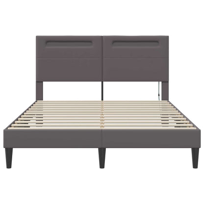 Struttura del letto con testiera Grigio 140 x 200 cm Similpelle | homemem39