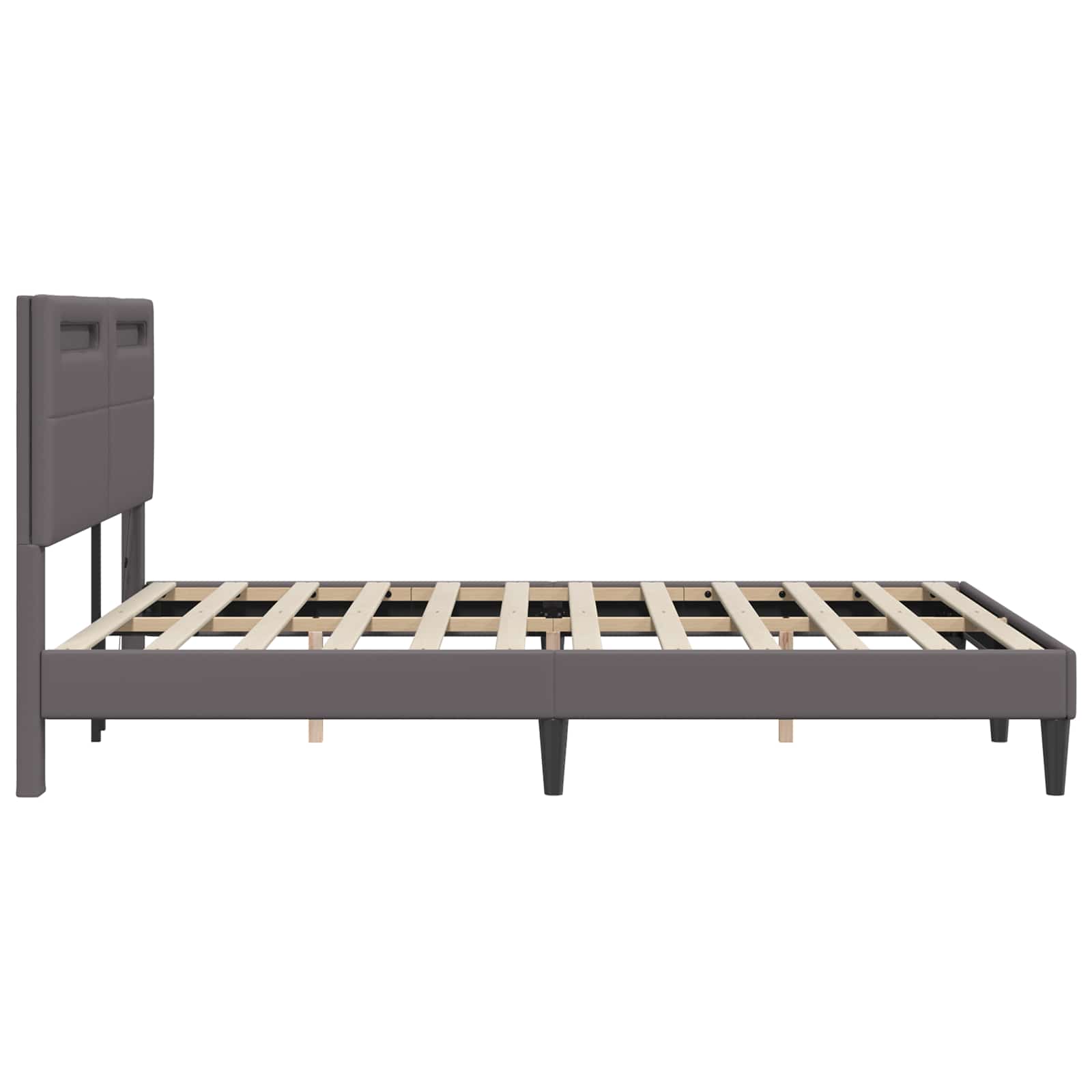 Struttura del letto con testiera Grigio 140 x 200 cm Similpelle | homemem39