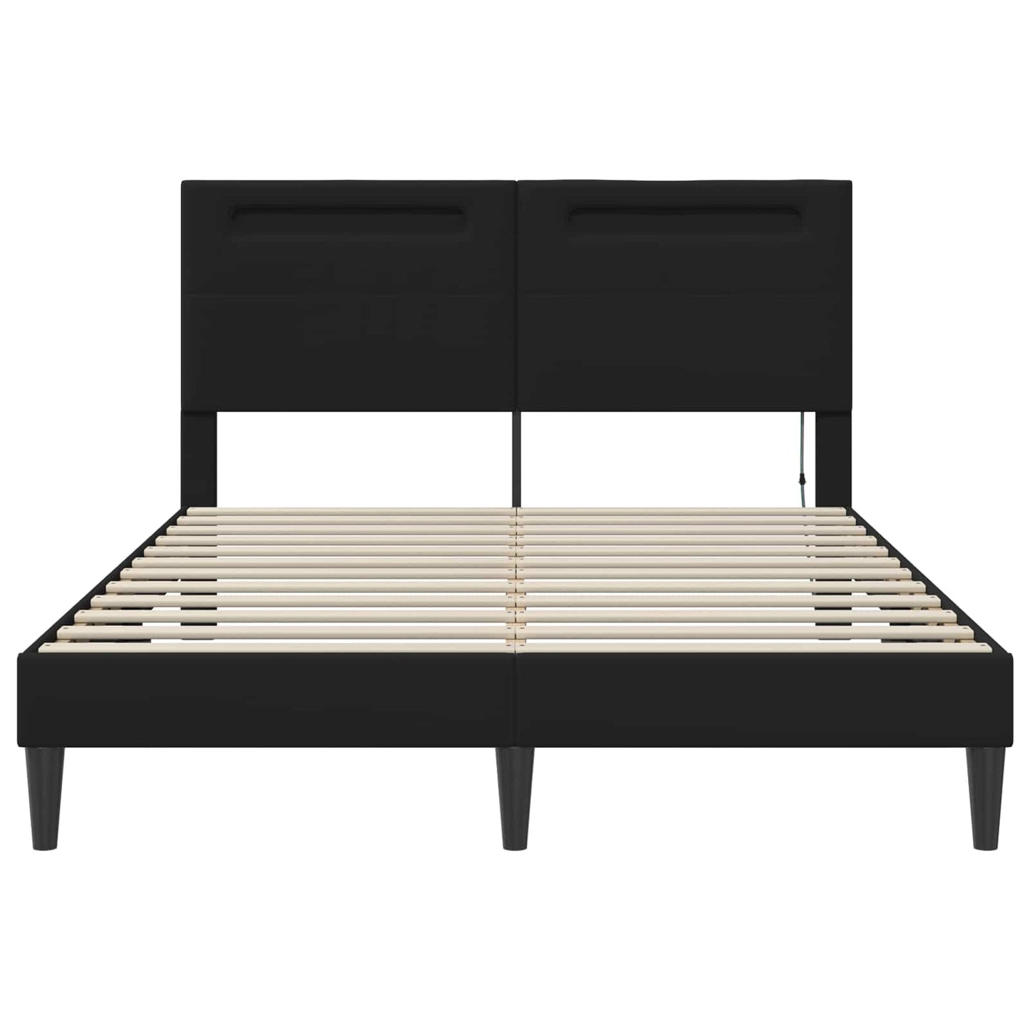 Struttura del letto con testiera Nero 140 x 200 cm Similpelle | homemem39