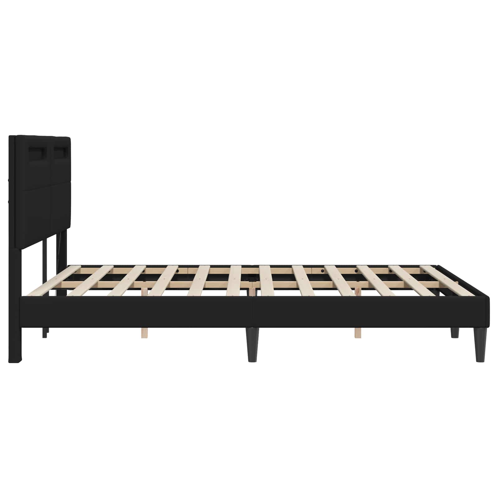 Struttura del letto con testiera Nero 140 x 200 cm Similpelle | homemem39
