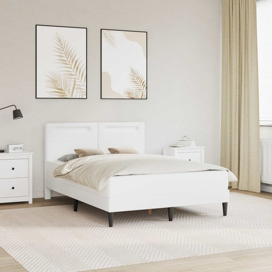 Struttura del letto con testiera Bianco 140 x 200 cm Similpelle | homemem39