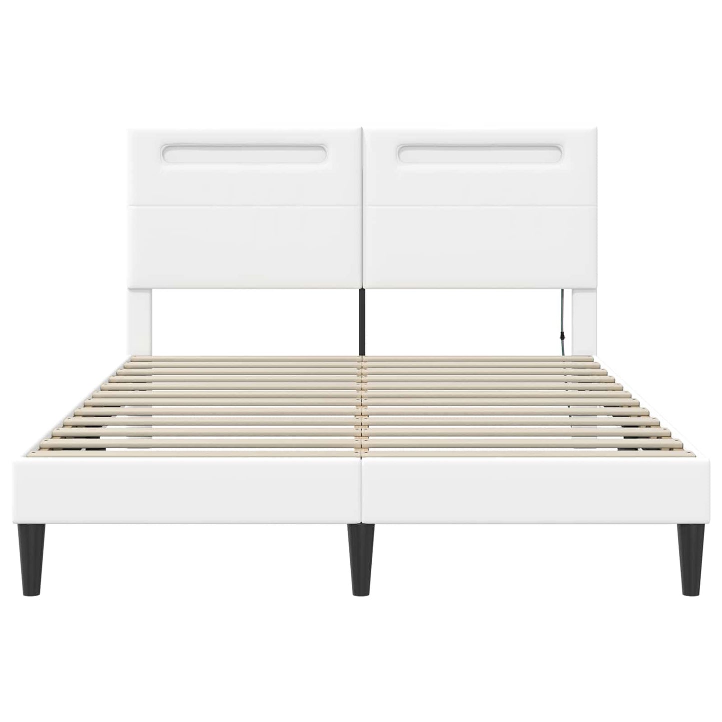 Struttura del letto con testiera Bianco 140 x 200 cm Similpelle | homemem39