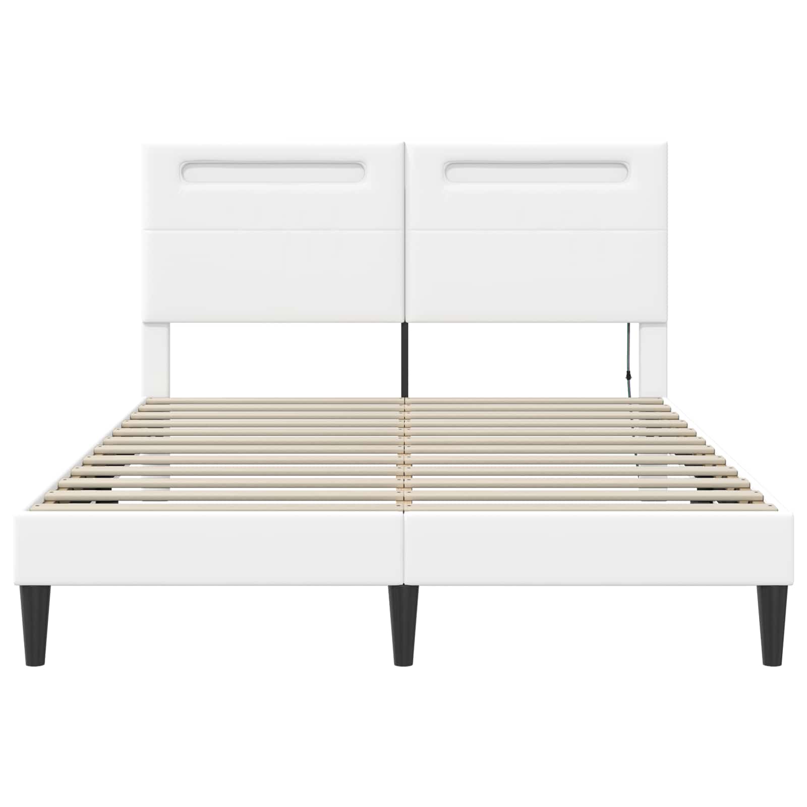 Struttura del letto con testiera Bianco 140 x 200 cm Similpelle | homemem39