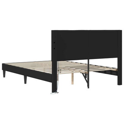 Struttura del letto con testiera Nero 160 x 200 cm Similpelle | homemem39