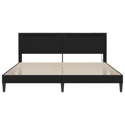 Struttura del letto con testiera Nero 180 x 200 cm Similpelle | homemem39