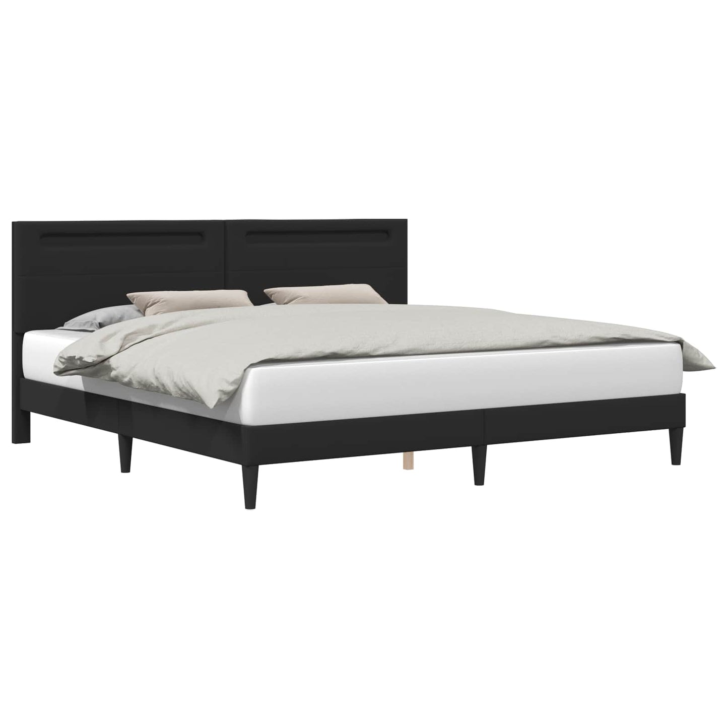 Struttura del letto con testiera Nero 180 x 200 cm Similpelle | homemem39