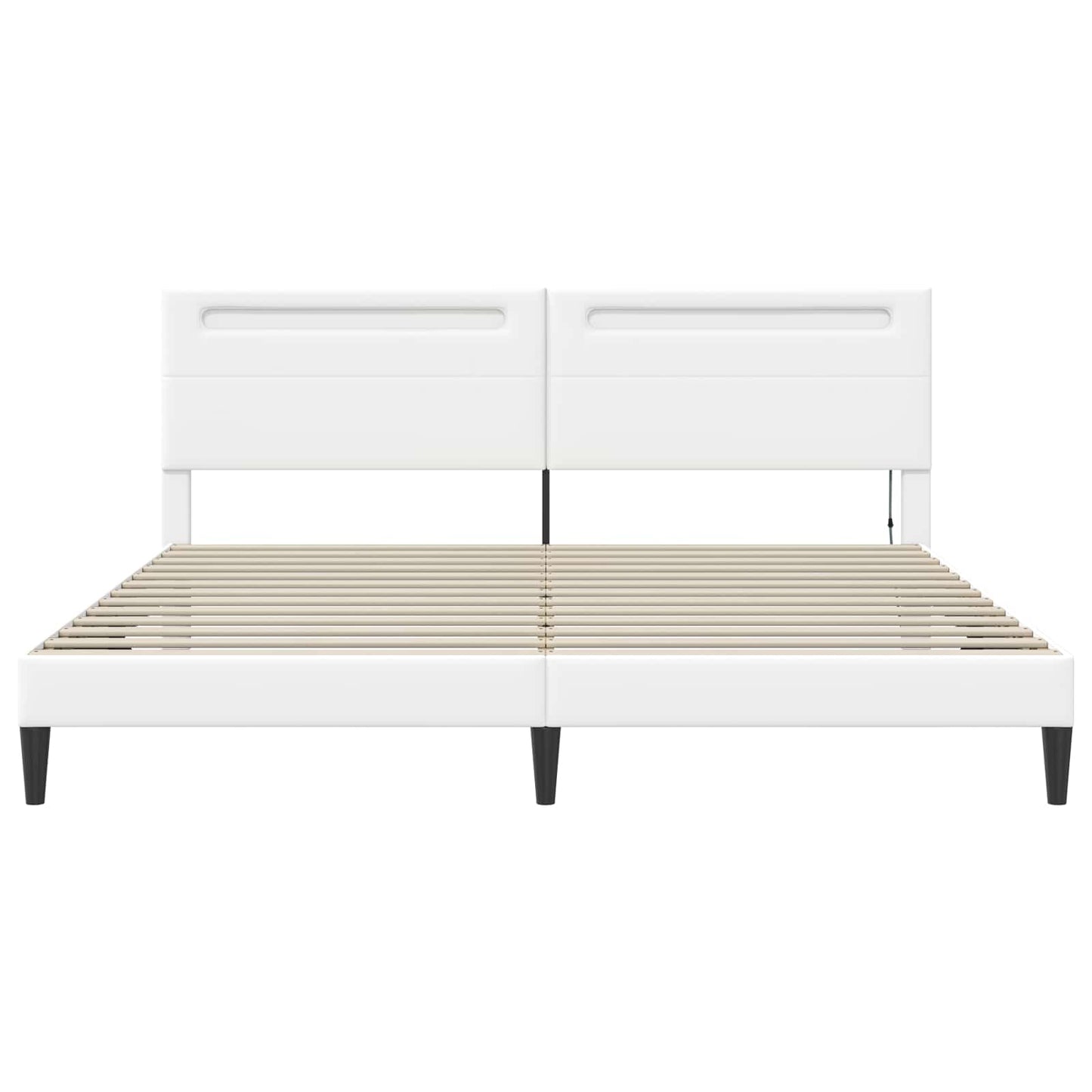 Struttura del letto con testiera Bianco 180 x 200 cm Similpelle | homemem39