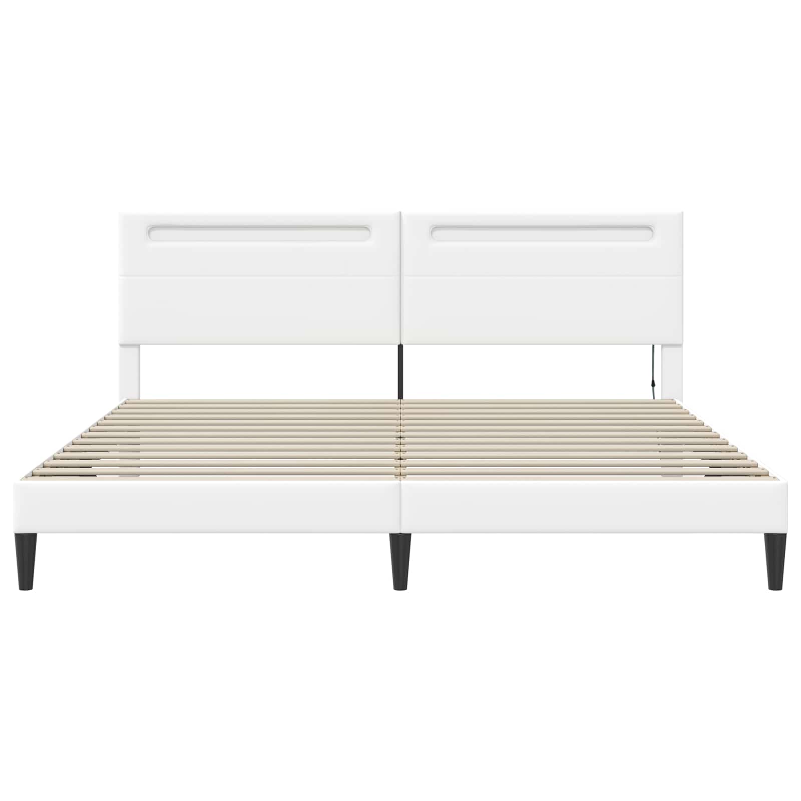 Struttura del letto con testiera Bianco 180 x 200 cm Similpelle | homemem39