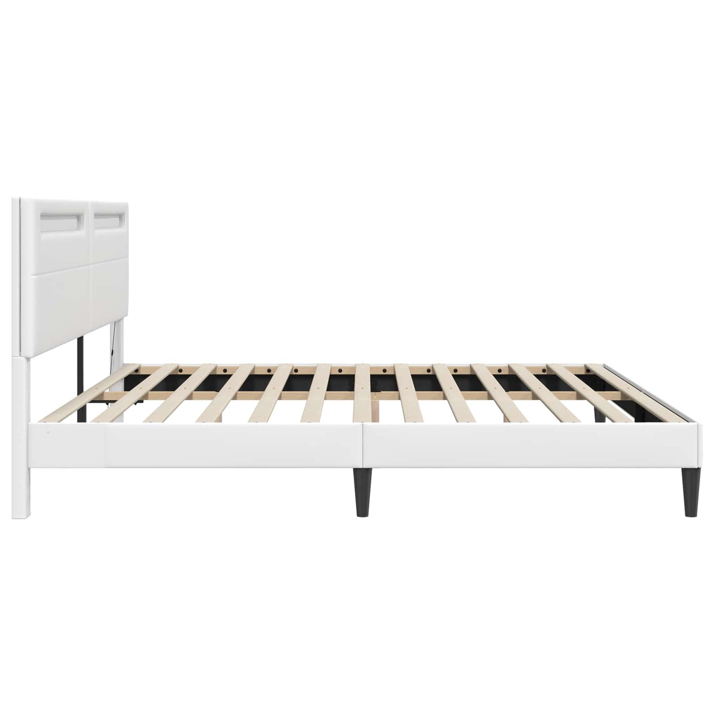 Struttura del letto con testiera Bianco 180 x 200 cm Similpelle | homemem39