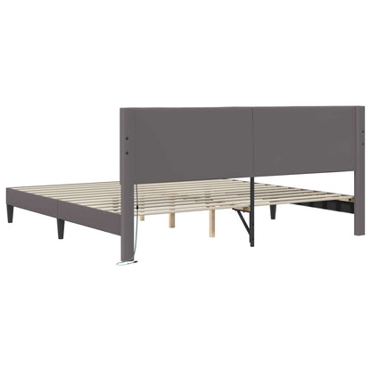 Struttura del letto con testiera Grigio 200 x 200 cm Similpelle | homemem39