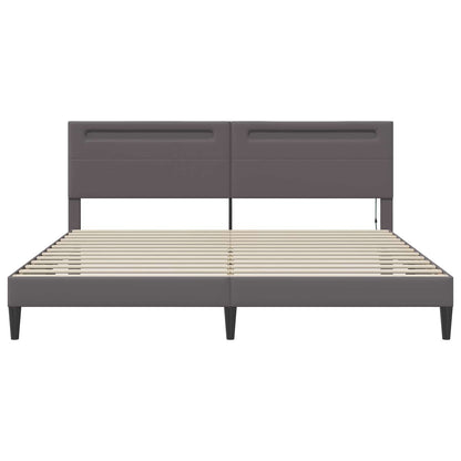 Struttura del letto con testiera Grigio 200 x 200 cm Similpelle | homemem39