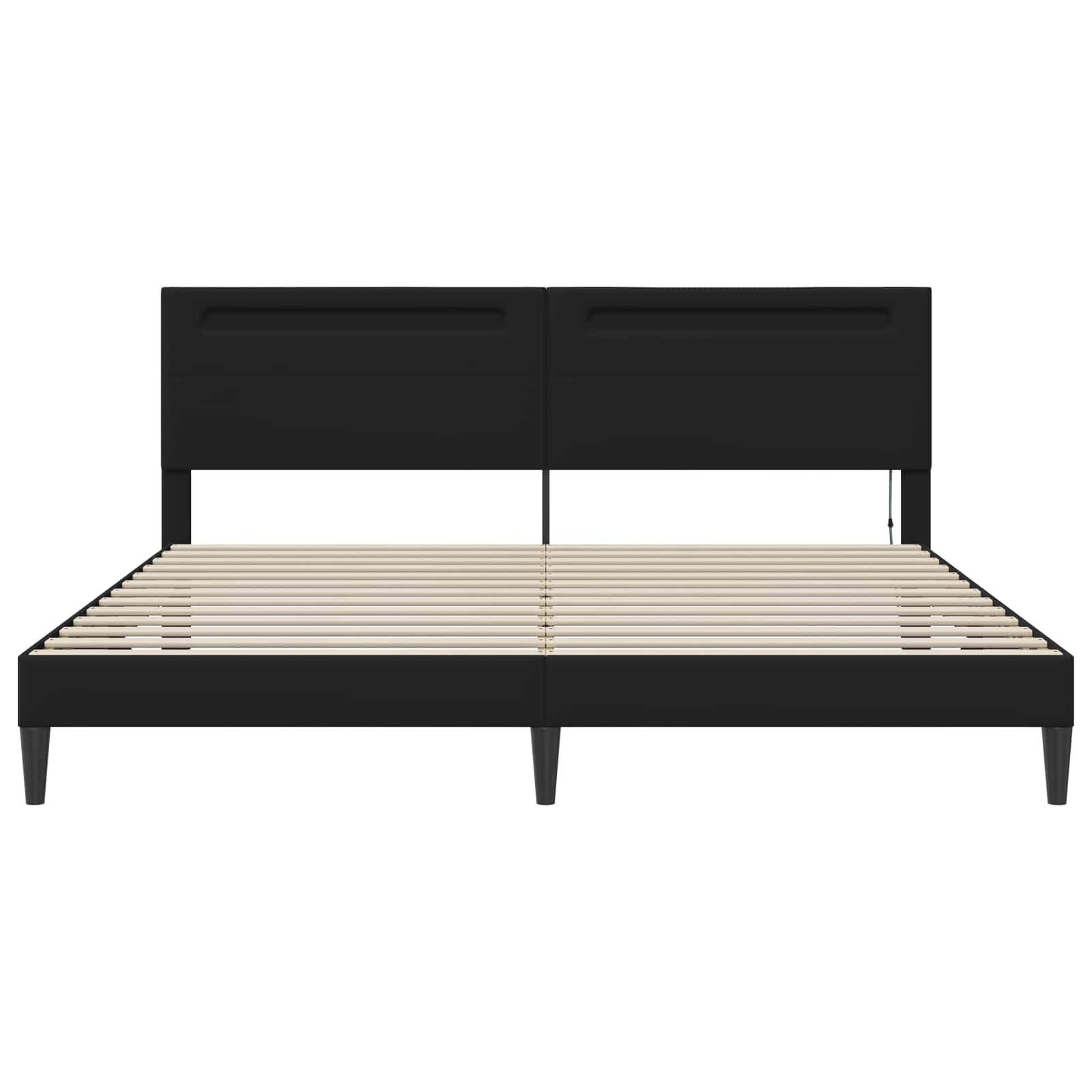 Struttura del letto con testiera Nero 200 x 200 cm Similpelle | homemem39