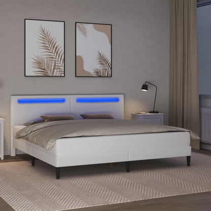 Struttura del letto con testiera Bianco 200 x 200 cm Similpelle | homemem39