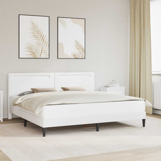 Struttura del letto con testiera Bianco 200 x 200 cm Similpelle | homemem39