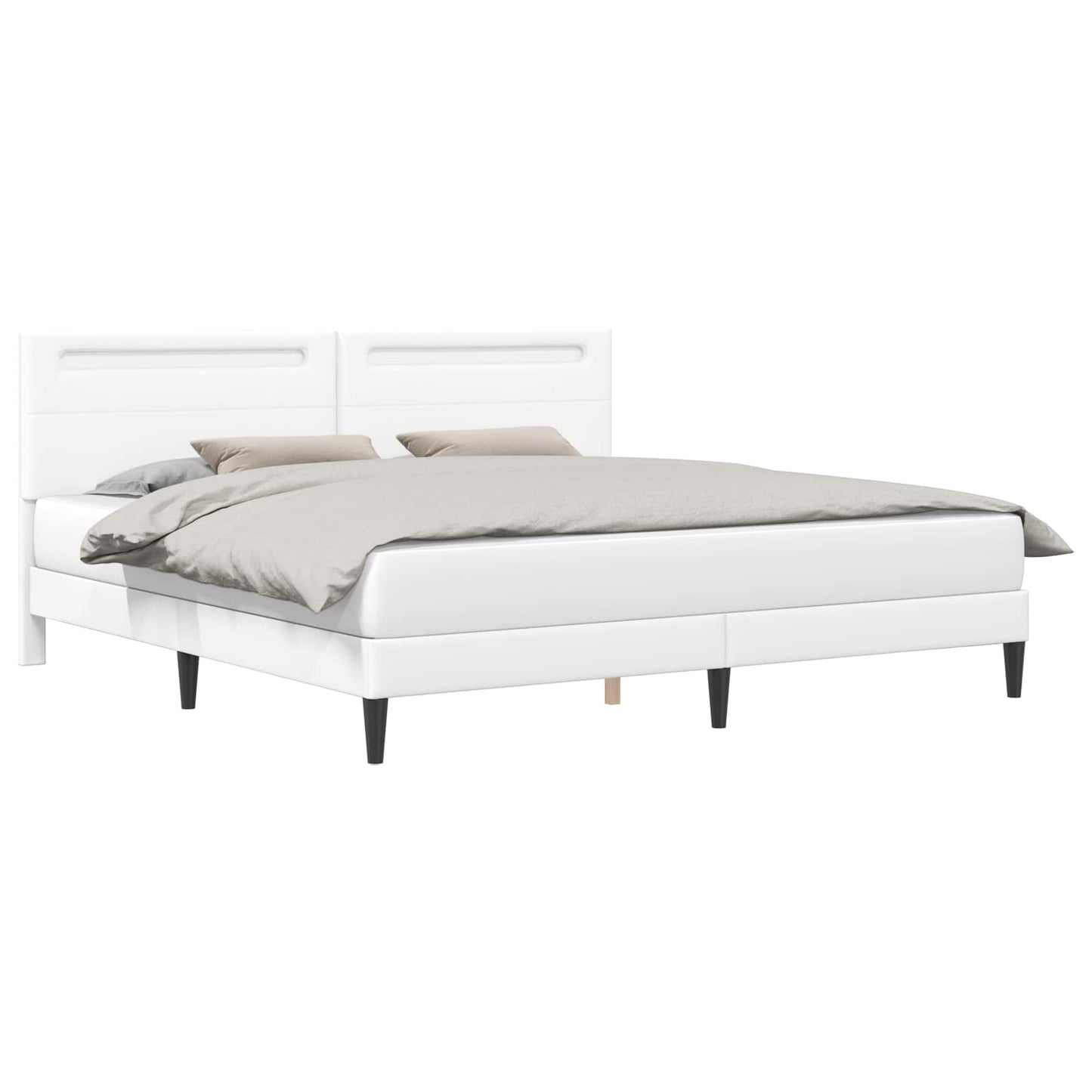 Struttura del letto con testiera Bianco 200 x 200 cm Similpelle | homemem39