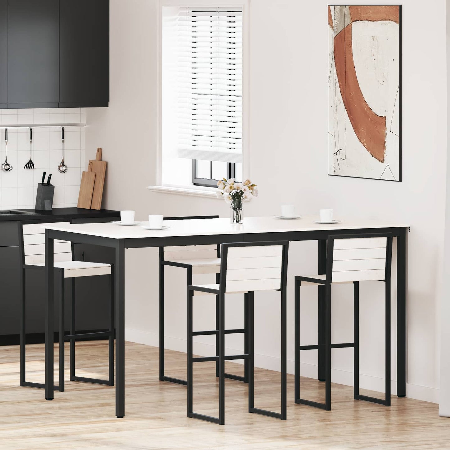 Tavolo da bar Bianco 200 x 100 x 105 cm Pino massello | homemem39