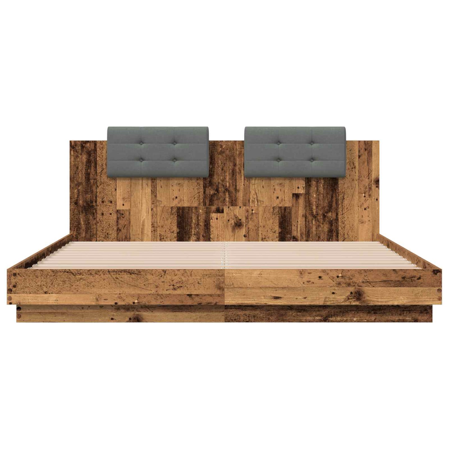 Struttura letto con testata Legno vecchio 200 x 200 cm | homemem39