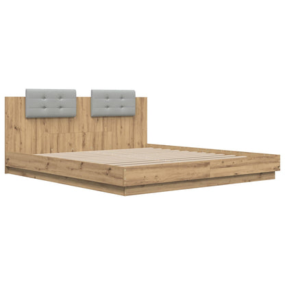 Struttura letto con testata Rovere artigianale 200 x 200 cm | homemem39