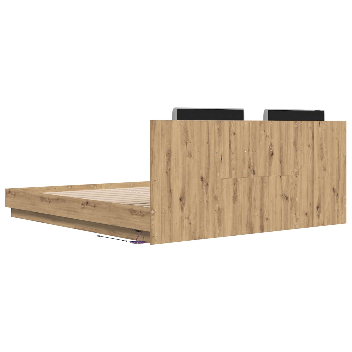 Struttura letto con testata Rovere artigianale 200 x 200 cm | homemem39