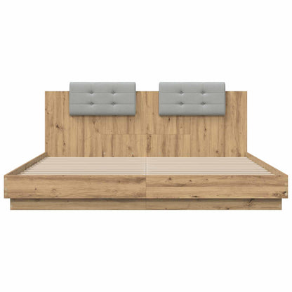 Struttura letto con testata Rovere artigianale 200 x 200 cm | homemem39