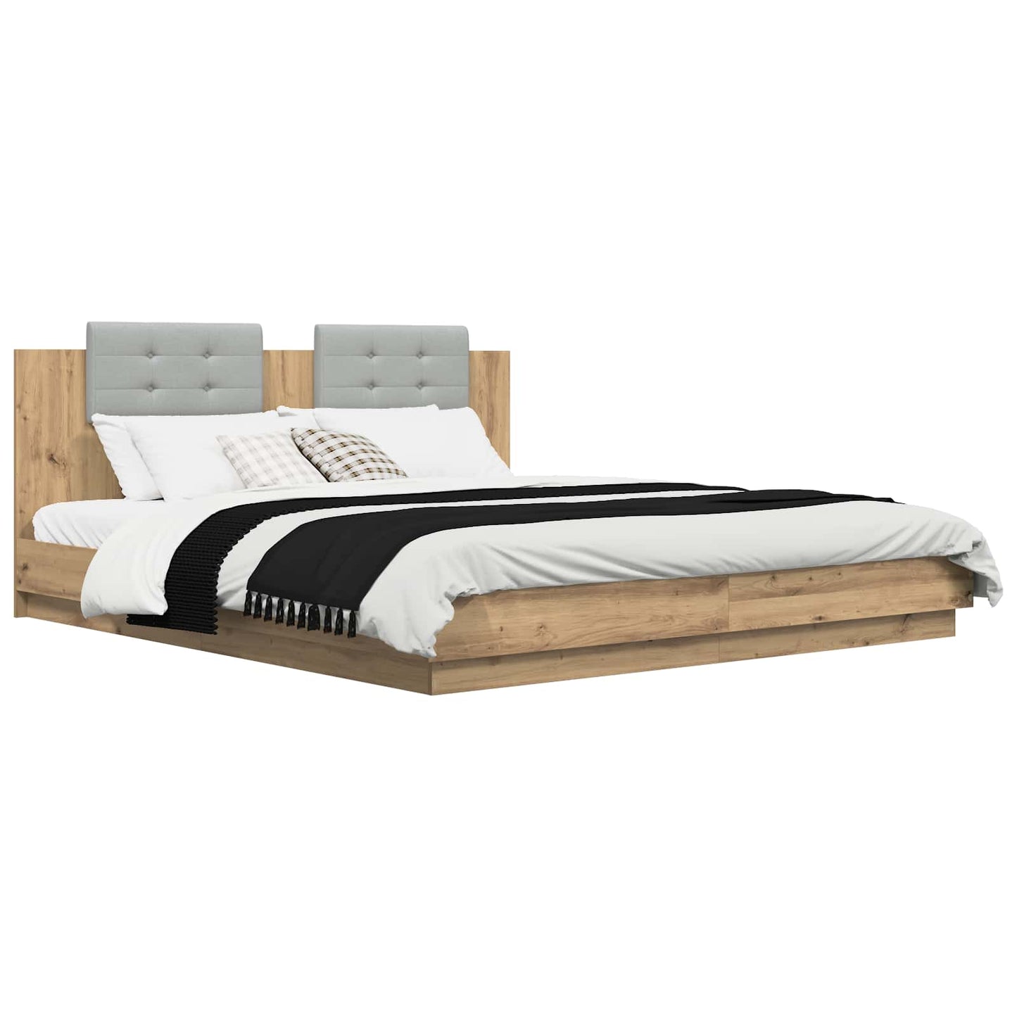 Struttura letto con testata Rovere artigianale 200 x 200 cm | homemem39