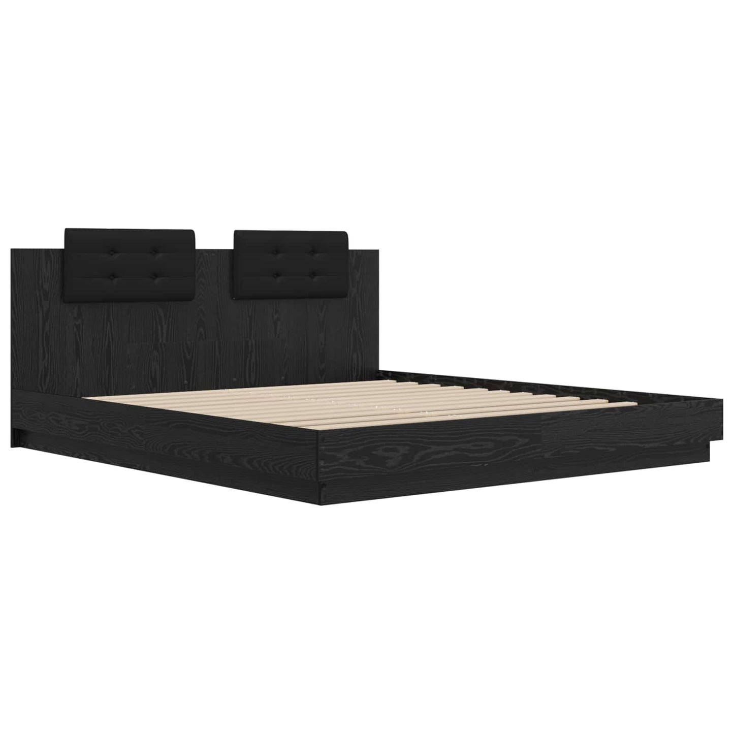 Struttura letto con testata Rovere Nero 200 x 200 cm | homemem39