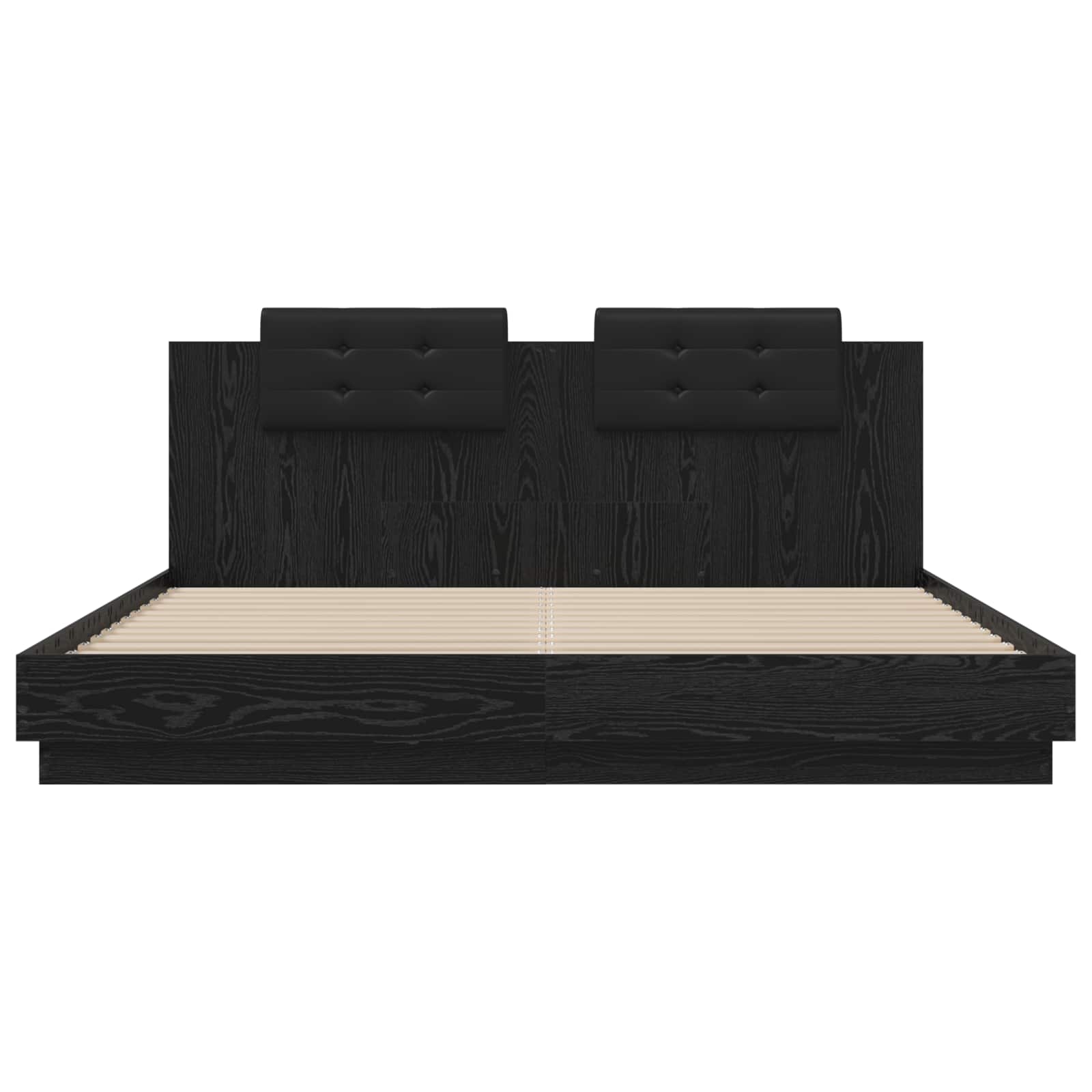 Struttura letto con testata Rovere Nero 200 x 200 cm | homemem39