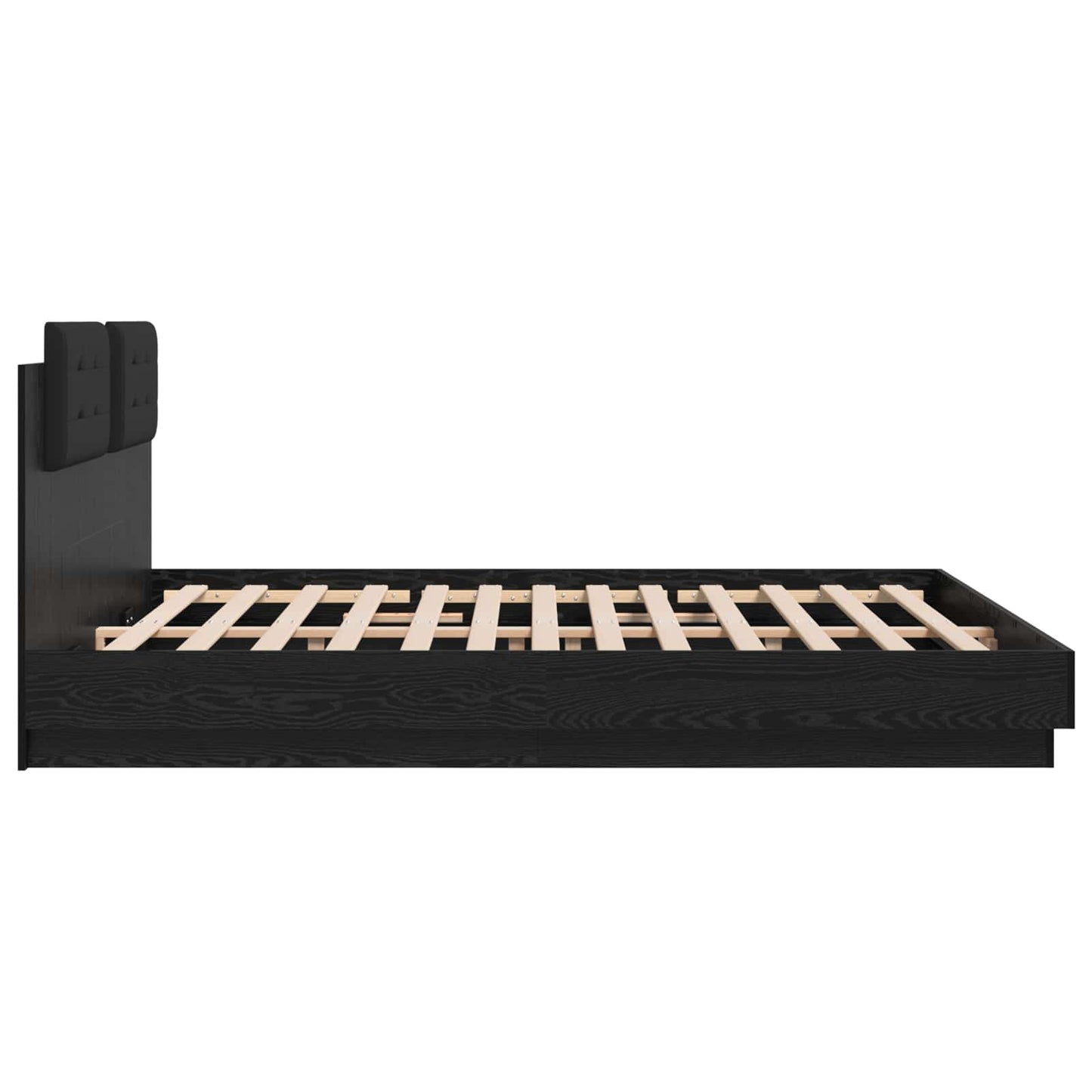 Struttura letto con testata Rovere Nero 200 x 200 cm | homemem39