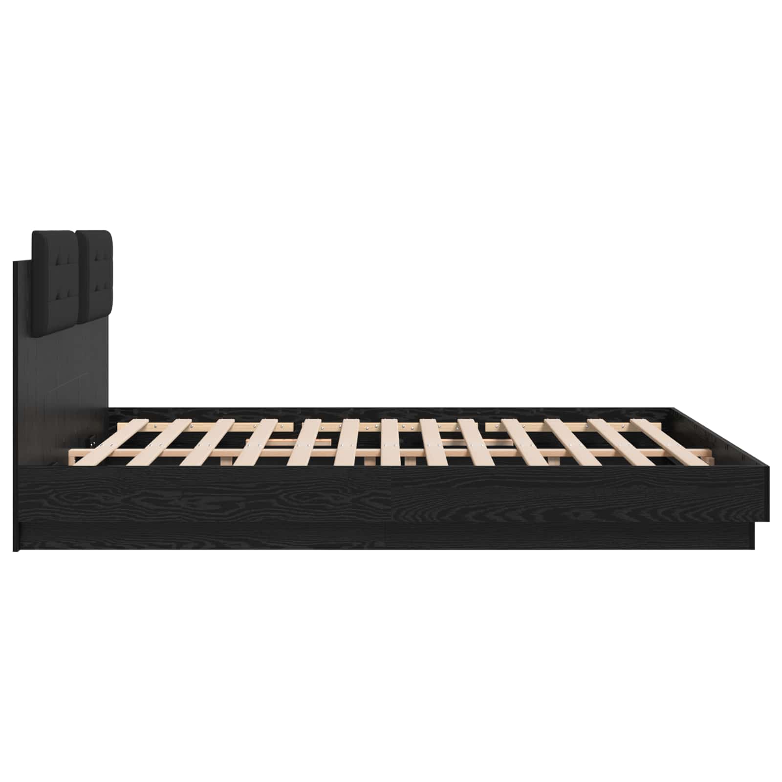 Struttura letto con testata Rovere Nero 200 x 200 cm | homemem39