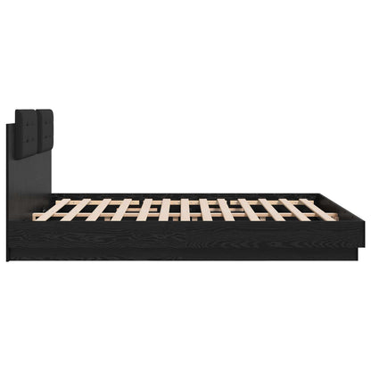 Struttura letto con testata Rovere Nero 180 x 200 cm