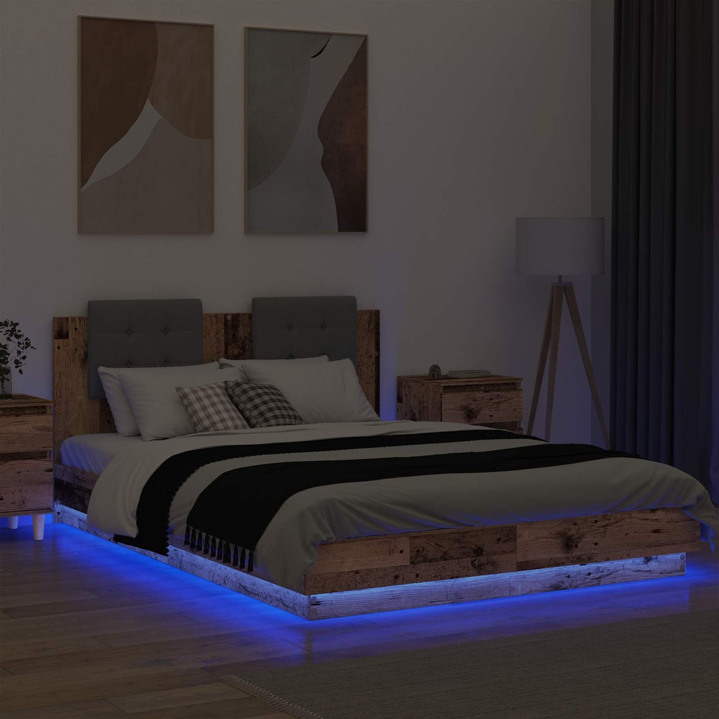 Struttura letto con testata Legno vecchio 160 x 200 cm | homemem39
