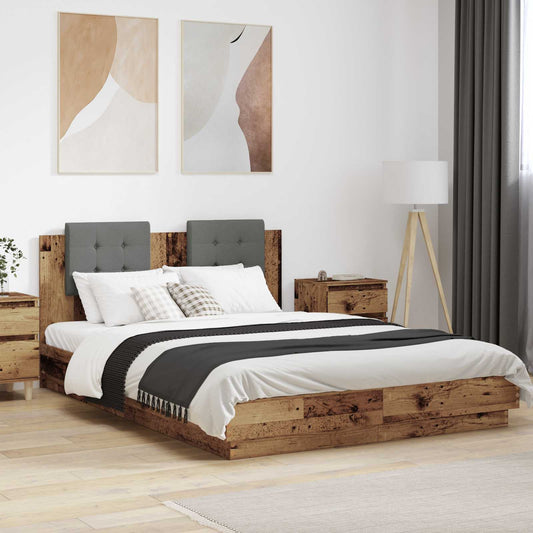 Struttura letto con testata Legno vecchio 160 x 200 cm | homemem39