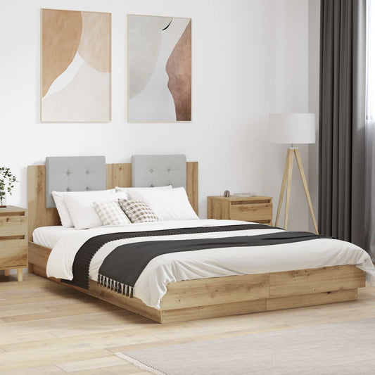 Struttura letto con testata Rovere artigianale 160 x 200 cm | homemem39