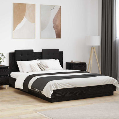 Struttura letto con testata Rovere Nero 160 x 200 cm | homemem39