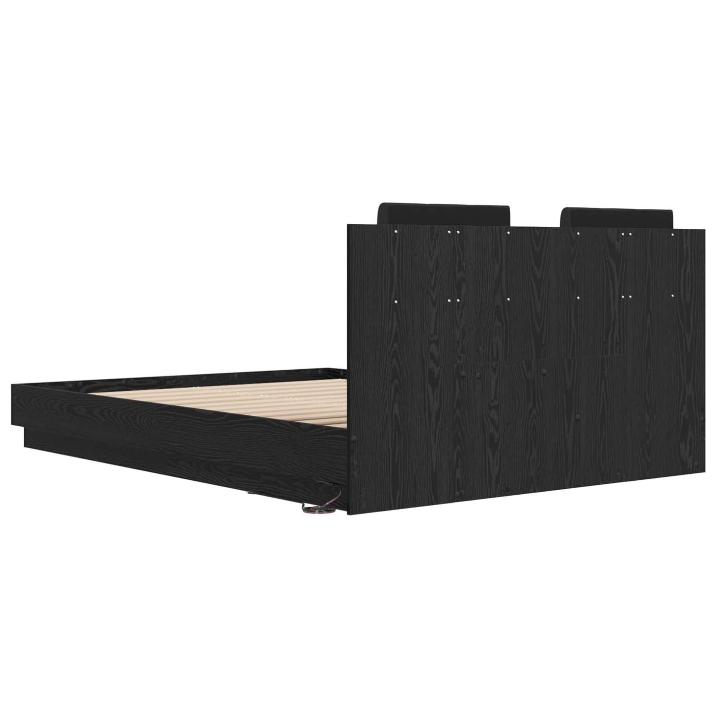 Struttura letto con testata Rovere Nero 160 x 200 cm | homemem39