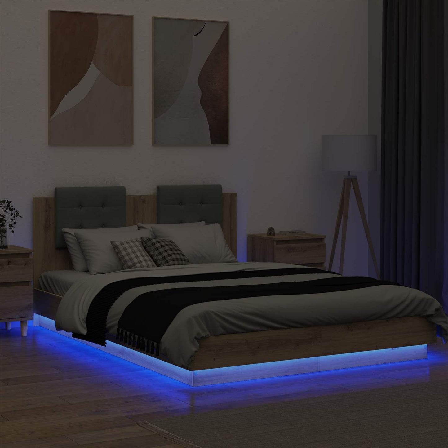 Struttura letto con testata Rovere artigianale 150 x 200 cm