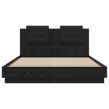 Struttura letto con testata Rovere Nero 150 x 200 cm