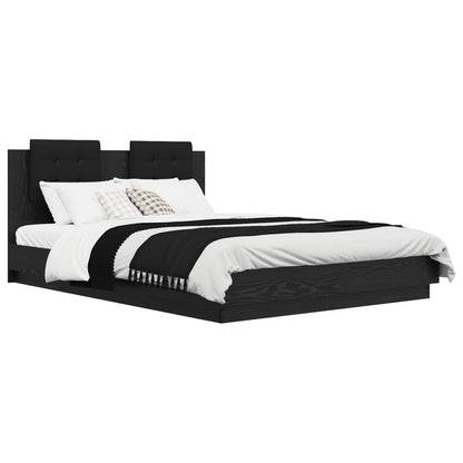 Struttura letto con testata Rovere Nero 150 x 200 cm