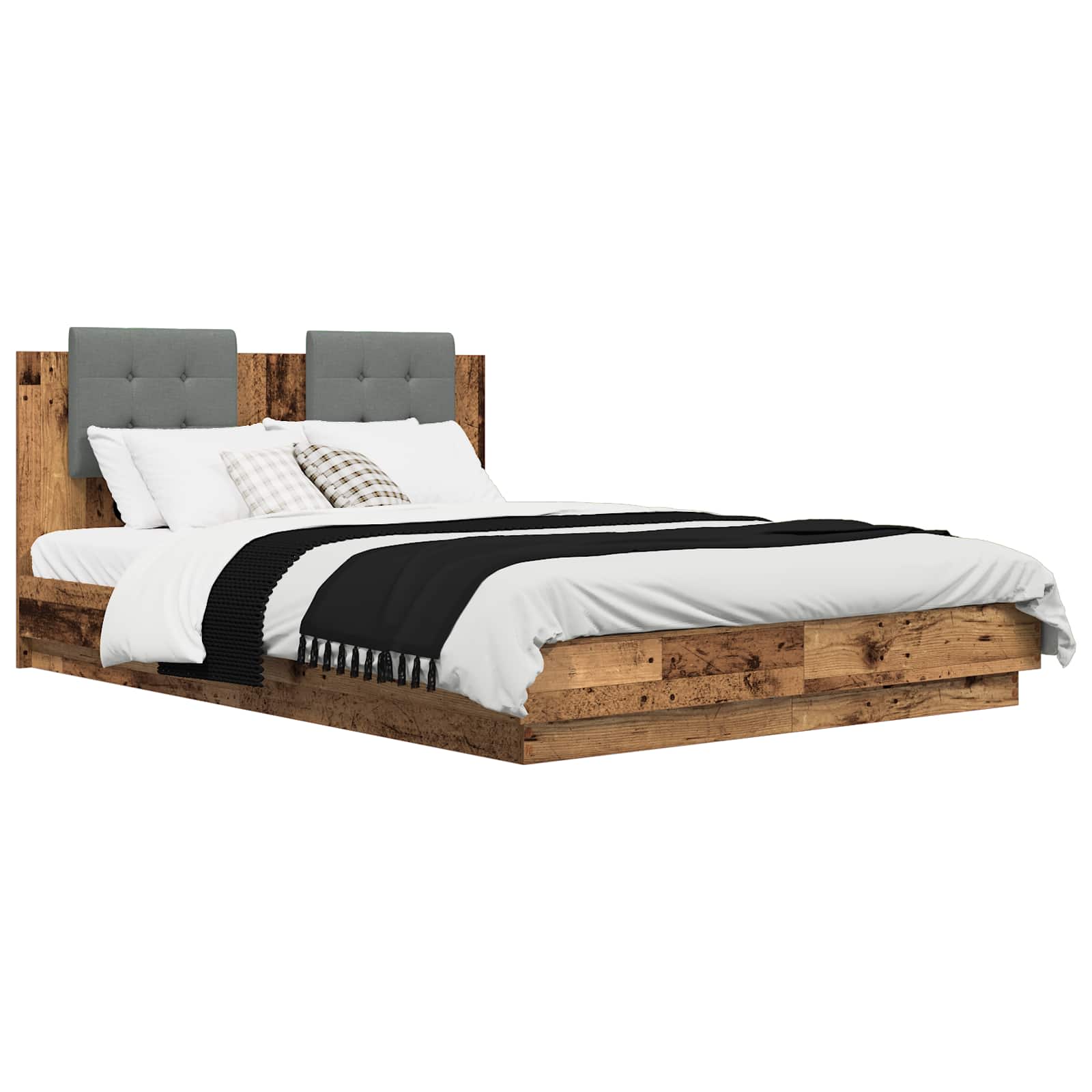 Struttura letto con testata Legno vecchio 120 x 200 cm | homemem39