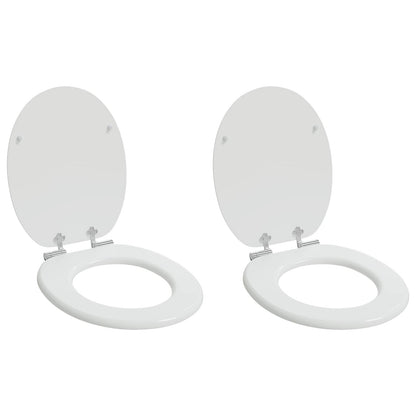 Sedile per toilette con chiusura morbida 2 pcs Bianco