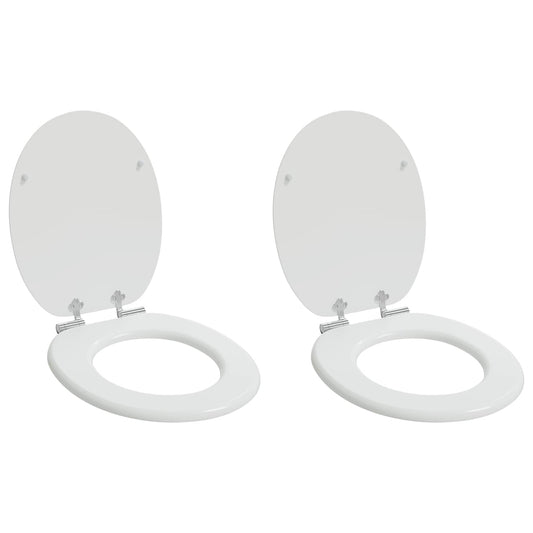 Sedile per toilette con chiusura morbida 2 pcs Bianco