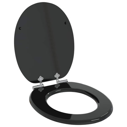 Sedile per toilette con chiusura morbida 2 pcs Nero 44 x 38 cm | homemem39