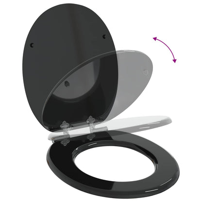 Sedile per toilette con chiusura morbida 2 pcs Nero 44 x 38 cm