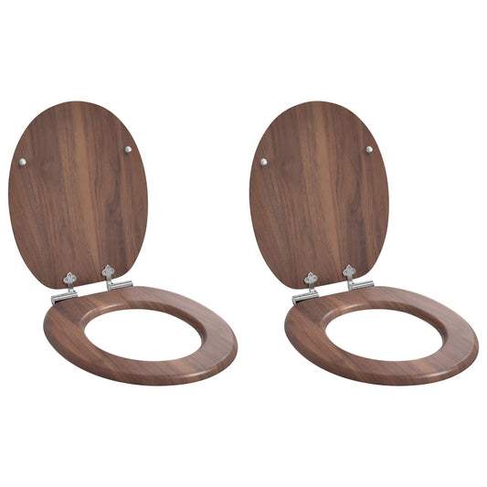Sedile per toilette con chiusura morbida 2 pcs Marrone | homemem39