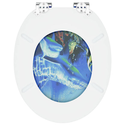 Sedile per toilette con chiusura morbida 2 pcs Blu 44 x 38 cm | homemem39