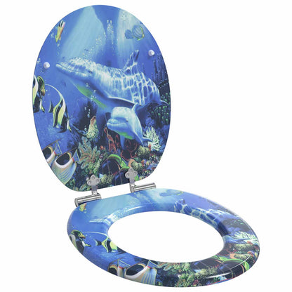 Sedile per toilette con chiusura morbida 2 pcs Blu 44 x 38 cm | homemem39