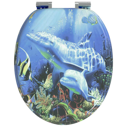 Sedile per toilette con chiusura morbida 2 pcs Blu 44 x 38 cm