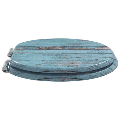 Sedile per toilette con chiusura morbida 2 pcs Blu 44 x 38 cm | homemem39